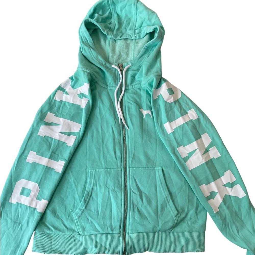 Victoria's Secret Mint Green Zip-Up Hoodie and sweatpants